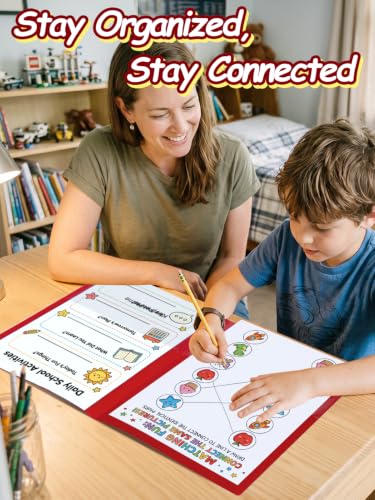Apipi 24 Pcs Take Home Folders with Pockets for Elementary Students, Red | Durable Kindergarten Parent-Teacher Communication Plastic Folders, Back to School Teacher Supplies for Classroom - color: Red