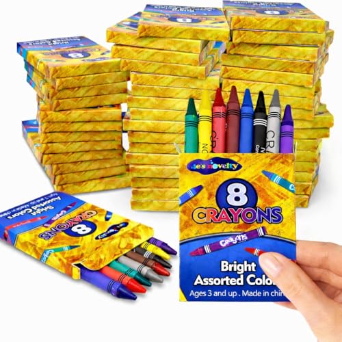 4E's Novelty 48 Boxes of 8-Packs Bulk Crayons for Kids, Classroom Crayons Bulk Teachers Supplies, School Supplies, Restaurants, Birthday Party Favors Non-Toxic (48 of 8-Packs) - style: 48 of 8-Packs