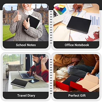 EUSOAR Notebook with Dividers, 1 Pack A5 5.5"x 8.3", 5 Subject, Hardcover College Ruled Paper 100gsm Thick, 120 Sheets/ 240 Pages, Notebooks & Writing Pads for Travelers School Office Business Gift - color: Black, size: A5-1Pack