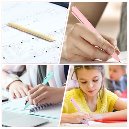 100PCS Gel Ink Pens Bulk, Cute Pens 0.5mm Retractable Press Quick Drying Fine Point with Black Ink, 5 Colors Pastel Office Supplies Smooth Writing Grip Ballpoint For Journals, Note Pads
