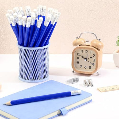 Fainne 102 Pieces Jumbo Pencils Set for Kids Toddlers 96 Thick Fat Large Pencils with Erasers 6 Sharpeners Bulk for Preschool Kindergarten Elementary School Classroom(Blue,Triangle) - color: Blue, style: Triangle