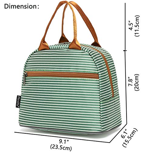 FlowFly Insulated Lunch Cooler Bag - Tote Bag Organizer for Women/Men, Green - color: Green