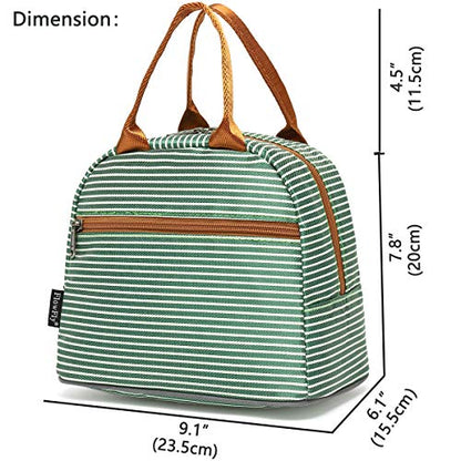 FlowFly Insulated Lunch Cooler Bag - Tote Bag Organizer for Women/Men, Green - color: Green
