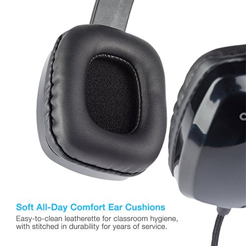 Cyber Acoustics Stereo USB Headset (AC-6012-20), Unidirectional Microphone with Flexible Boom for PC & Mac; in-line Audio Controls; Perfect for Classroom or Home - 20 Pack - size: 20-USBA