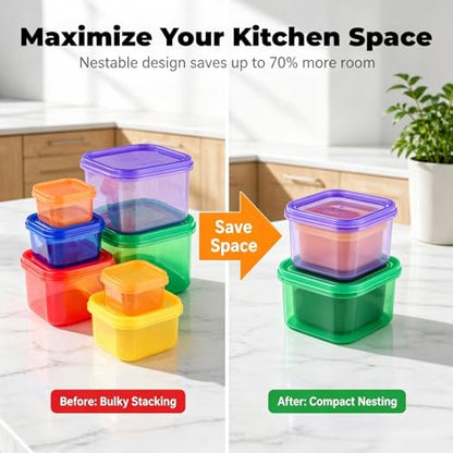 FIXBODY 7PCS Portion Control Containers, Color-Coded Labeled, 21 Day Lose Weight System (Use Guide, 21 Day Tracker and Recipe Ebook Include)