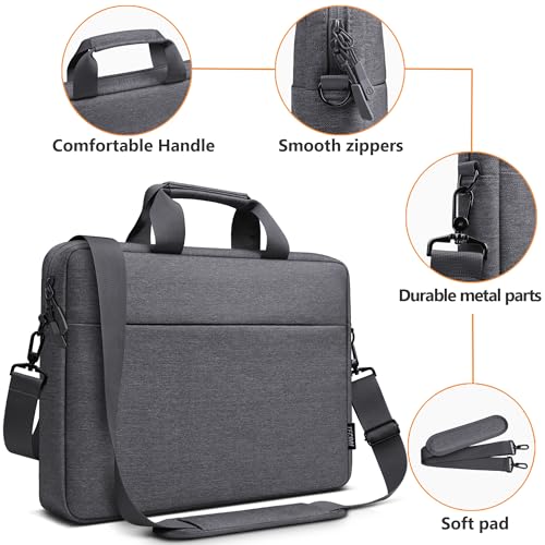 TECOOL Laptop Bag 15 15.6 16 Inch, Waterproof Laptop Carrying Case Sleeve | Messenger Bag Briefcase with Shoulder Strap for 15 15.6 16 Inch Lenovo HP Dell Acer ASUS Notebook, MacBook Pro 16,Dark Grey - color: Dark Grey, size: 15.6-16 Inch