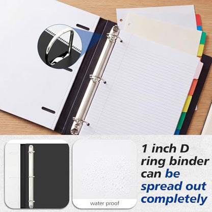 Henoyso 6 Pack 1 Inch Telescoping 3 Ring Binder Bulk, Expandable D Ring Binder with Telescoping Spine for Flexible File Storage, Holds 8.5"x11" Paper, for Office, School & Home Use(White) - color: White