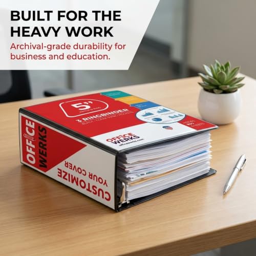 Extra-Large 3-Ring Binder | Heavy-Duty 5-Inch D-Ring Office Organizer | Crystal Clear Overlay View Binder | Archival-Grade Legal Storage | Holds 950+ Sheets | Interior Pockets | Pack of 2