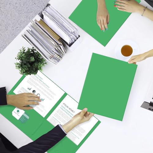 Two Pocket Folders, PANDRI 50 Pack 2 Pocket Folders, Letter Size Paper File Folder for School Office Home Business, Green - color: Green