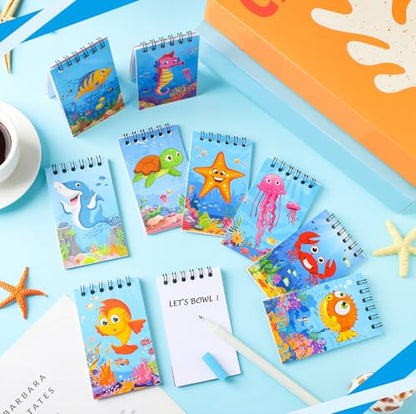 Zhanmai 36 Pcs Mini Ocean Animals Notebooks Under The Sea Party Favor Set Sea Animal Pocket Notepads Underwater World Small Spiral Memo Books for Kid Classroom Office Rewards Birthday Party Favor Gift - style: Sea Animal