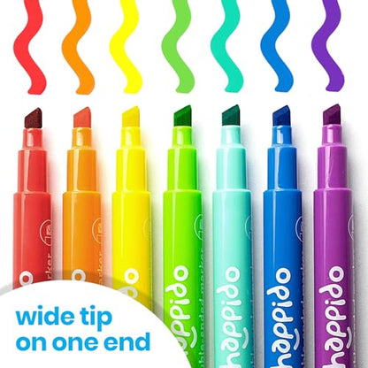 International Arrivals Double Sided Marker Sets for Kids Happido, Set of 24 Water Based Non Toxic Markers with Case, Great School Supplies, Art and Stationery Set - style: 24 Count - Double Ended