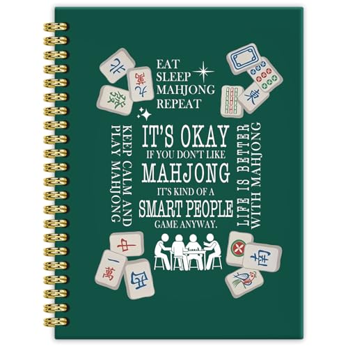 Mahjong Lover Gifts Notebook Journal 5.5x8.3, Funny Mahjong Notebook Gifts for Women Mah Jong Lovers Players, Mah Jong Accessories Journals, Hardcover Spiral Notebooks for Note Taking - color: 1