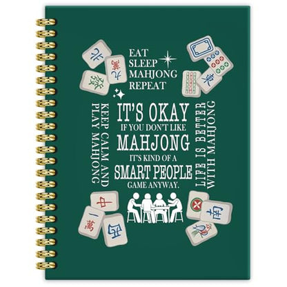 Mahjong Lover Gifts Notebook Journal 5.5x8.3, Funny Mahjong Notebook Gifts for Women Mah Jong Lovers Players, Mah Jong Accessories Journals, Hardcover Spiral Notebooks for Note Taking - color: 1
