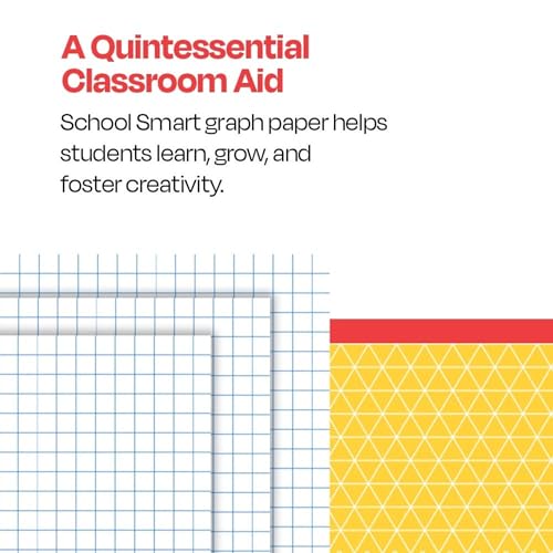 School Smart Graph Paper, 8-1/2 x 11 Inches, 1/4 Inch Rule, White, 500 Sheets - size: 8-1/2 x 11 Inches