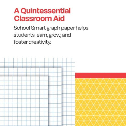 School Smart Graph Paper, 8-1/2 x 11 Inches, 1/4 Inch Rule, White, 500 Sheets - size: 8-1/2 x 11 Inches