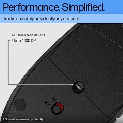 HP 420 Programmable Bluetooth Mouse - Bluetooth with Swift Pair to 3 Multi-Devices, 2-Year Battery, 4K DPI, Quiet clicks, Compatible with Windows/Mac/Chromebook, Laptop, Notebook Black (7M1D3AA) - color: Black, style: BT Program. Mouse