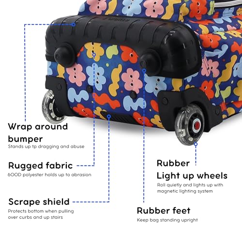 J World Lollipop Kids Rolling Backpack & Lunch Bag Set for Elementary School. Carry-On Suitcase with Wheels, Baby Cloud - color: Baby Cloud