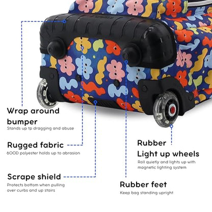 J World Lollipop Kids Rolling Backpack & Lunch Bag Set for Elementary School. Carry-On Suitcase with Wheels, Baby Cloud - color: Baby Cloud