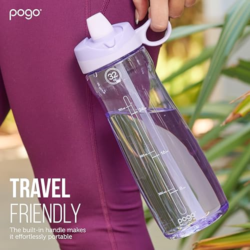 Pogo BPA-Free Tritan Plastic Water Bottle with Soft Straw Lid, 18 Oz, Fuchsia (Pack of 6) - color: Fuchsia (Pack of 6)