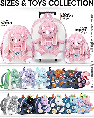 Naturally KIDS Pink Dinosaur Toys for Girls 4-5, Triceratops Toy, Dinosaur Gifts for 4 Year Old Girls, Gifts for 5 Year Old Girl, Toddler Backpack - color: 09 Dinosaur Triceratops, style: Medium
