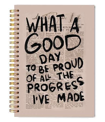 Welshower Motivational Spiral Notebook Journal, Inspirational Positive Journal for Women Men, What a Good Day to Be Proud of All the Progress I've Made Notebook, 5.5x8.3 Inch - color: Inspirational Notebook 03