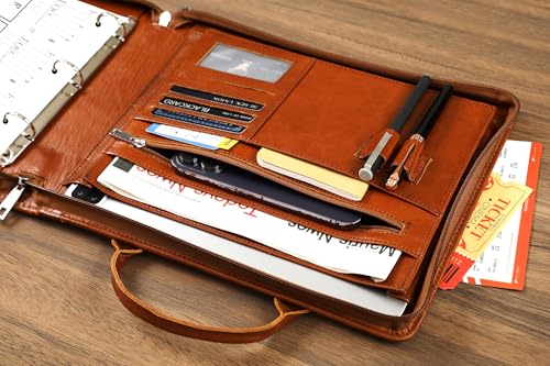 Personalized Oil Brown 3 Ring Check Book Binder - Business Checkbook Holder, Engraved, Zippered, Fits 3 & 9 Holes, 3 on a Page - color: Oil Brown, size: Custom