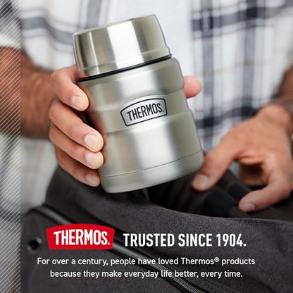 THERMOS Stainless King Vacuum-Insulated Food Jar with Spoon, 16 Ounce, Matte Army Green - color: Matte Army Green, size: 16 Ounce
