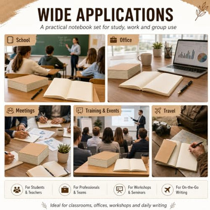 Mimorou 100 Pcs Journals Notebooks Bulk - Kraft Softcover A5 Small Notebooks 5.5 Inch x 8.3 Inch Notepads with 60 Page 30 Sheet for Writing Sketch Travel Office Supplies(Brown,Lined) - color: Brown, style: Lined