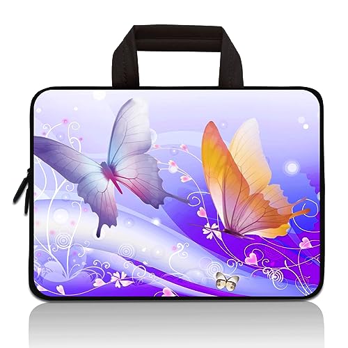 Universal 7~9 inch Kids Tablet Portable Neoprene Zipper Carrying Sleeve Case Bag Fits 7" 8" 8.5" 8.9" 9" iPad mini 5 4 3 2 1, Galaxy Tab A 8.0 (Beautiful Butterfly) - color: Beautiful Butterfly
