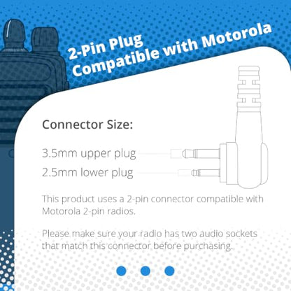 10 Pack BCT15-M1 Commercial-Grade Surveillance Style Earphone with Lapel PTT Microphone Compatible with Motorola CP200D CP100D R2 DEP450 BPR40D CP200 CP185 BPR40 Yaesu FT-65 FT-25 FT-4X/V - size: 10 Pieces