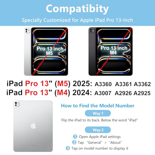 aMZCaSE for iPad Pro 13 inch Case with Keyboard (M5/M4) 2025/2024, Keyboard Case for iPad 13 Pro Magnetic Detachable Folio Slim Pro 13 Stand Cover,Smart Sleep/Wake,Pencil Holder,Light Blue - color: Light Blue