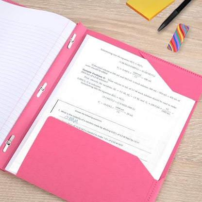 Five Star 2-Pocket Folder, Plastic Folder with Stay-Put Tabs and Prong Fasteners, Holds 8-1/2" x 11" Paper, Prom Pink (340300R) - color: Prom Pink, size: 1 Count (Pack of 1)