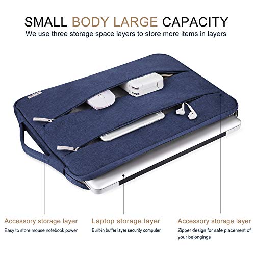 Voova 13 13.6 Inch Laptop Sleeve Case Compatible with MacBook Air 13 M1/M2/M3/M4 2020-2025, MacBook Pro 13/14, IPad Air/Pro 13, Waterproof Slim Computer Bag Cover with Handle, Blue - color: Blue, size: 12.6-13.6 Inch
