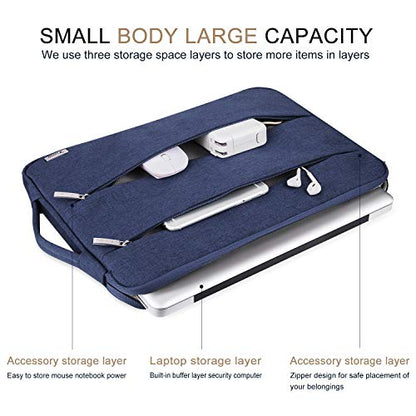 Voova 15.6 16 Inch Laptop Sleeve Case Compatible with MacBook Pro 16 M1/M2/M3/M4 Max 2019-2025, 15.6-16” Hp Lenovo Acer Asus, Waterproof Slim Computer Bag Cover with Handle, Blue - color: Blue, size: 15.6-16 Inch