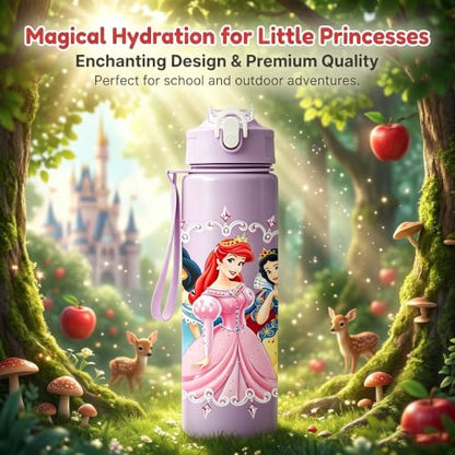 Cartoon Huntrix Water Bottle for Girls, 25oz Leak Proof with Straw Lid, Gifts for Girls (Princess) - color: Princess