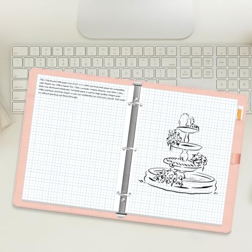 (2-Pack) A4 Grid Filler Paper, 3-Hole Graph Paper, 200Sheets / 400Pages Loose-Leaf Paper, 100gsm White Paper, 8.5'' x 11'' - size: 8.5" x 11"