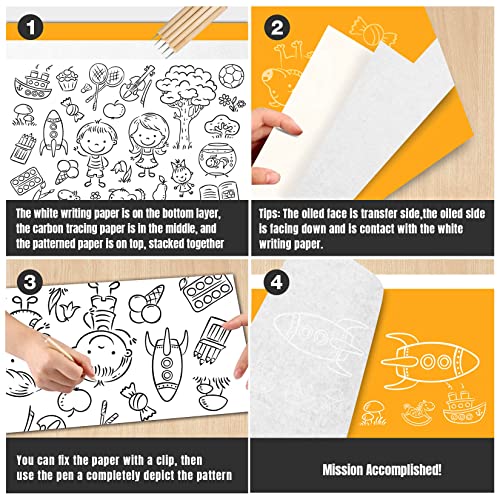 Carbon Paper for Tracing Graphite Transfer-Paper - PSLER 30 Pcs White Graphite Paper for Tracing Drawing Patterns on Wood Projects Canvas Fabric Artist Lettering Sketch Drawing A4 8.27 X 11.81 Inch - color: white