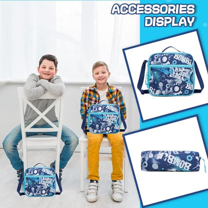 Meetbelify Rolling Backpack for Girls Boys Backpacks with Wheels Kids Carry on Luggage for Girls Boys - color: Boy Football