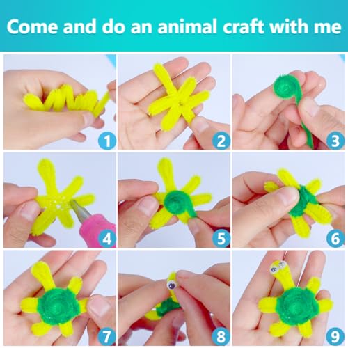 IOOLEEM 200pcs Dark Green Pipe Cleaners, Glitter Chenille Stems, Pipe Cleaners for Crafts, Pipe Cleaner Crafts, Art and Craft Supplies, Christmas Pipe Cleaners. - color: Dark Green, size: Small Pack
