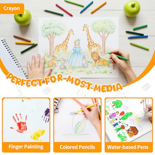 Umriox Drawing Pad for Kids, 6" x 9" Sketch Book, 2-Pack Sketch Pad (80 Sheets Each), 110gsm Acid-Free Drawing Paper, Glue-Bound Art Sketchbook for Kids' Classroom, Travel & School Art Supplies - size: 6" x 9"