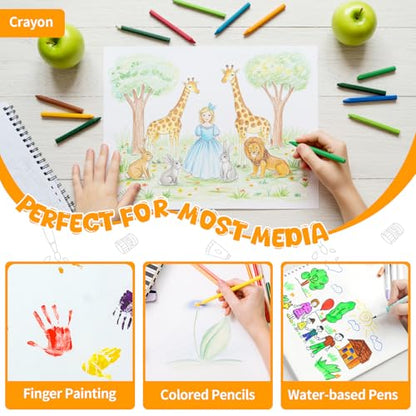 Umriox Drawing Pad for Kids, 6" x 9" Sketch Book, 2-Pack Sketch Pad (80 Sheets Each), 110gsm Acid-Free Drawing Paper, Glue-Bound Art Sketchbook for Kids' Classroom, Travel & School Art Supplies - size: 6" x 9"