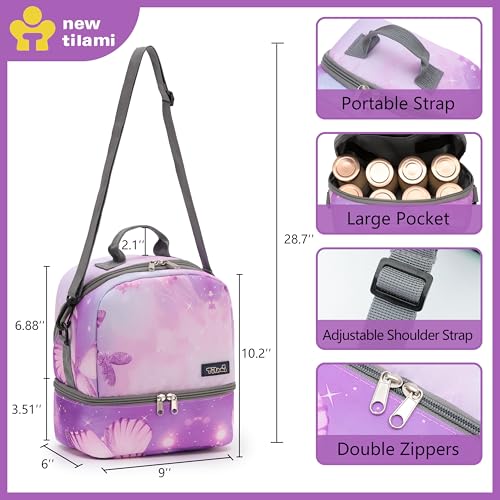 NEW TILAMI Kids Lunch Bag Double Insulated for tilami Rolling Backpack Girls Boys forTravel School Picnic, Fairy Purple - color: Fairy Purple