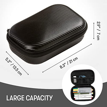 ZIPIT Black Carbon Pencil Case, EVA Pencil Box, Durable Storage Organizer, School Supplies and Cable Holder - color: Carbon