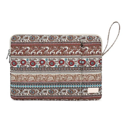 Laptop Sleeve 13.3 inch14 Inch, 15.6inchWater Resistant Traveling Computer Cover with Handle, Shockproof Protective Carrying Laptop Case (Y8-Khaki Bohemia, 14 inch) - color: Y8-Khaki Bohemia, size: 14 inch