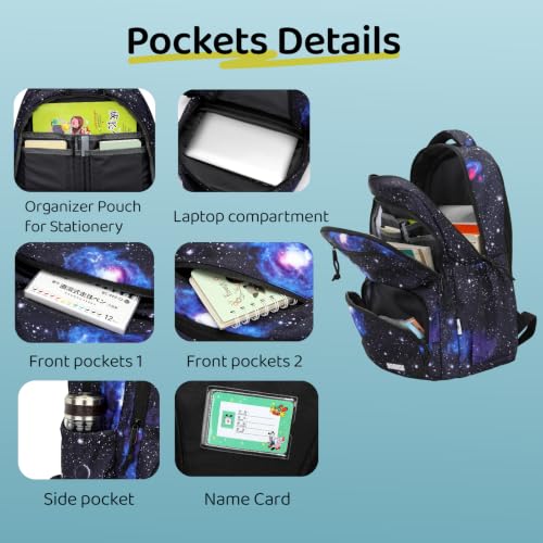 VIDOSCLA Galaxy Kids Rolling Backpack for Boys Primary Students Wheeled Bookbags for School - color: A#01-blue-galaxcy Single Roling Backpack