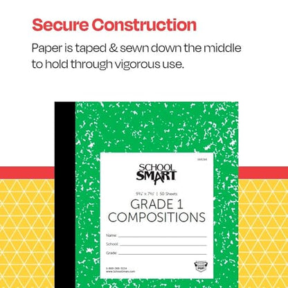 School Smart - 85298 Skip-A-Line Composition Book - Grade 1 - 9 3/4 x 7 3/4 - Green - 50 Sheets - 100 Pages - size: 50 Sheets/100 Pages - Grade 1