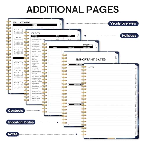 Planner 2026-2027, Academic Year Monthly and Weekly Calendar Planner, Jul 2026 - Jun 2027, Hardcover Teacher Student Planning Agenda book with Tabs, Perfect for School Office Supplies, 6.3" x 8.5" - Starry Night - color: D-Starry Night, size: (6.3"x8.5")a