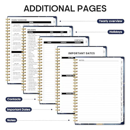 Planner 2026-2027, Academic Year Monthly and Weekly Calendar Planner, Jul 2026 - Jun 2027, Hardcover Teacher Student Planning Agenda book with Tabs, Perfect for School Office Supplies, 6.3" x 8.5" - Starry Night - color: D-Starry Night, size: (6.3"x8.5")a