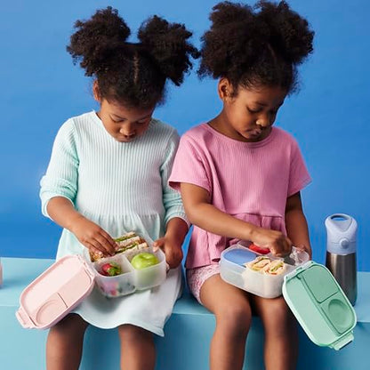 b.box Mini Lunch Box Kids | 4.25 Cup Leak Proof Bento Box for Kids Ages 3+ | 3 Compartment Snack Containers, School Lunch Container, Dishwasher Safe, BPA-Free, PFAS-Free - Spearmint - color: Spearmint, size: 1-pack
