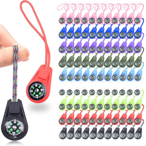 10/25/50/100 Pack Compass for Kids Mini Compasses Bulk Kids Toy Compass for Party Favor/Hiking/Scout Classroom Learning Directions - color: 100PCS Multicolor